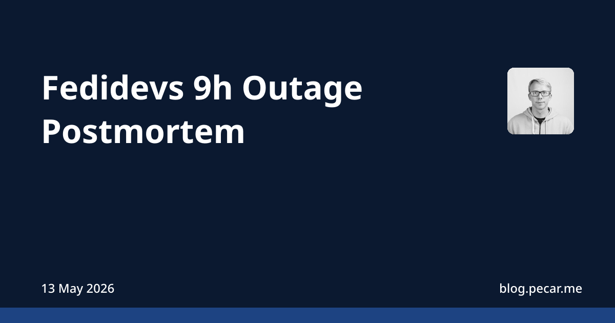 Fedidevs 9h Outage Postmortem