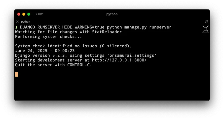 Warning in the terminal fixed